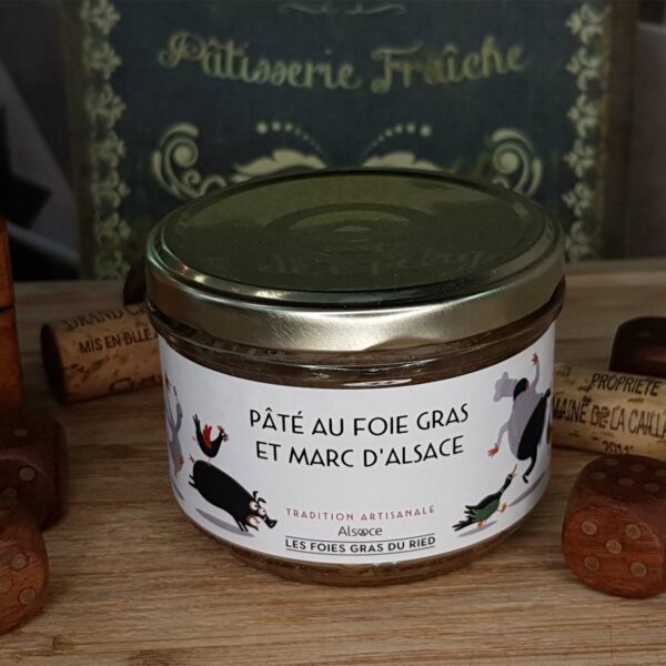 Paté au foie gras et au Marc d’Alsace 180 g - Les Foies Gras du Ried
