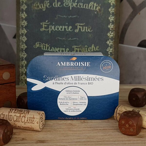 Sardines Millésimées 2020 à l'huile d'olive de France Bio Ambroisie