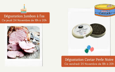 Offres anniversaire : dégustation caviar + jambon à l’os